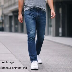 DU/ER L2X Relaxed Taper Performance Denim Jeans Men 34x34 (fits 32x31) Dark Wash